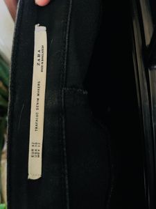 Zara Black Scratch Jeans With White Polkadots