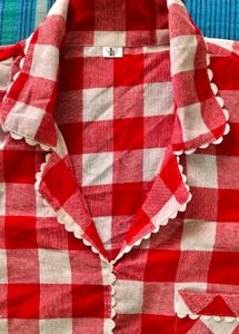 Red &amp; White Checkered Pajama Set