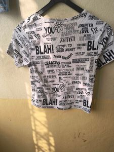 Trendy Graphic Print Crop Top