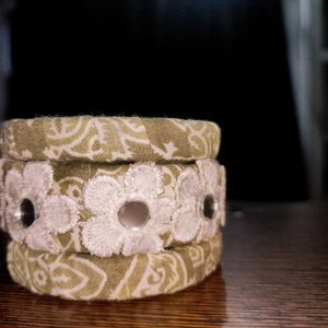 Olive Flower Bangles 🥀