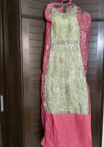 Partywear Net Embroidered Heavy Cancan Gown