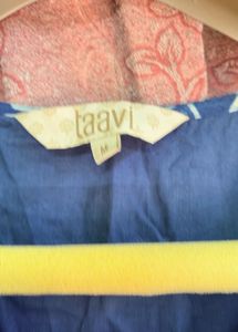 Blue Printed Crop Top with Skirt Co-ord set