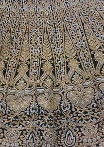 Black &amp;golden Combination Havey Work Gown