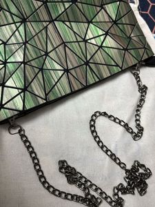 Geometric Green Shoulder Bag