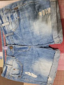 Distressed Denim Shorts