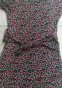 Black Frilled Knee Length Very Smart Frock