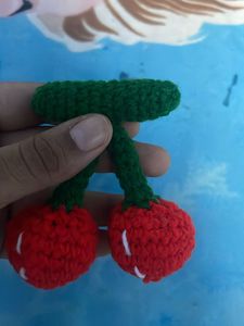 Crochet Cherry With Keychain