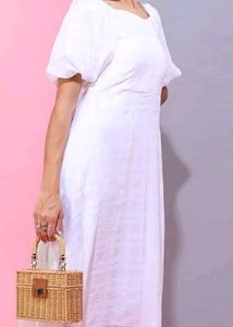 Puff Sleeve White Dress