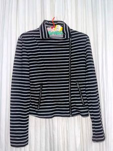 Striped Moto Jacket