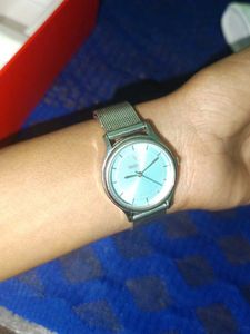 Stylish Light Blue Mesh Watch