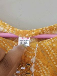 Yellow Printed Kurta