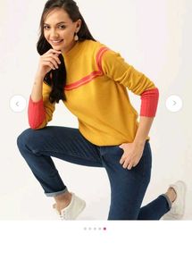Mustard Yellow Striped Pullover Top