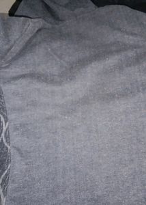 Grey Front Zipper Hoddie