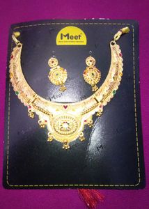 Royal Bridal Gold Plated Necklace Set ✨&#34;