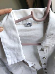 White Denim Oversized Shirt