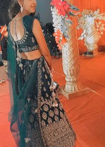 Teal Embroidered Lehenga Choli