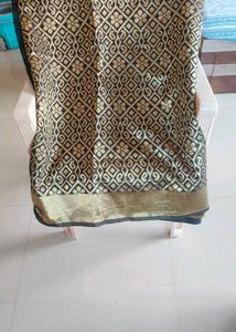 black and golden combination saree