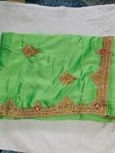 Gorgeous Green Embellished Saree