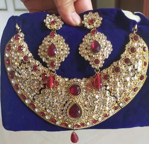 Maharani Red & Gold Statement Jewelry Set