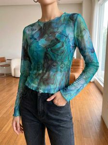 Sheer Blue & Green Top