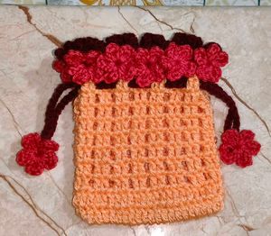 Crochet Flower Pouch