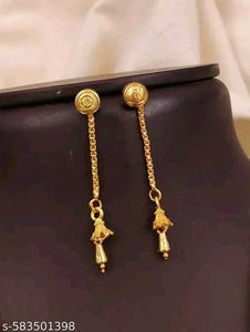 Elegant Gold Tone Dangle Earrings