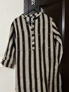 Striped Button-Down Tunic