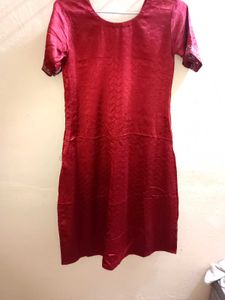 ✨💃 Elegant Maroon Silk Kurti Set | XXL Size | Fes