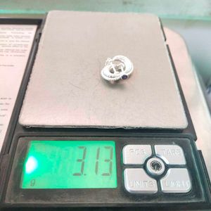 Handcrafted Silver Blue Dimond Bali Stud Earrings