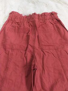 Red Paperbag Waist Pants