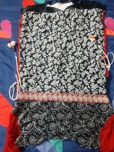 Red Embroidered Kurti Top