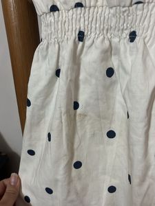 Charming White &amp; Blue Polka Dot Sundress – Never W