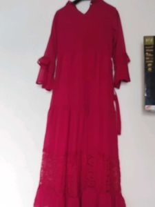 Red Chiffon Maxi Dress