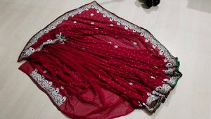 New Handwork Sari Combo With Readymade Blouse