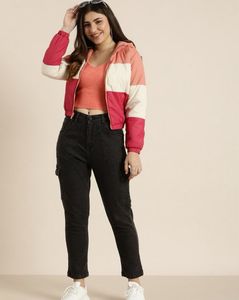 Women Colour block Jacket