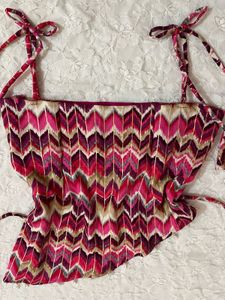 Chevron y2k Asymmetrical Strapped top