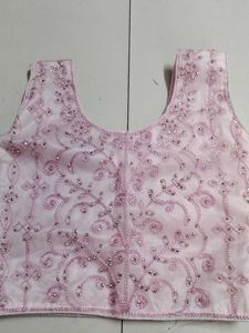 Embroidered Pink kids lehenga set