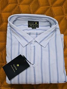 Classic White Shirt With Blue Stripes
