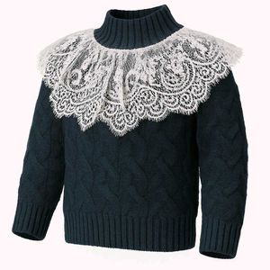 Cute Navy Blue Knit Sweater