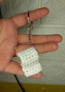 Crochet Poop&amp;Paper Keychain