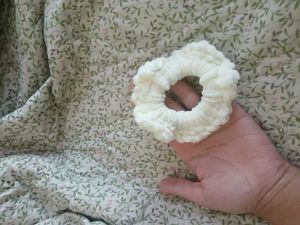 Fluffy White Scrunchie