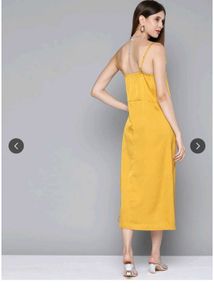 Sassafras Yellow Satin Slip Dress