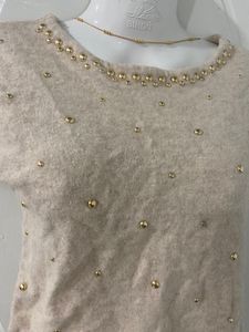 Knitted Winter Cream Top