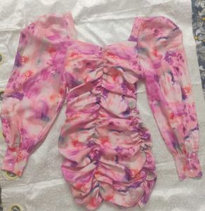 Pink Tie-Dye Mini Dress