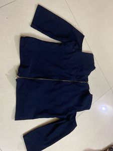 Stylish Navy Blue Cutout Crop Top