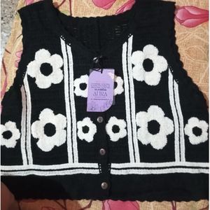 Floral Knit Vest