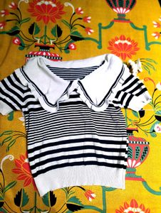 Striped Top w/ Collar