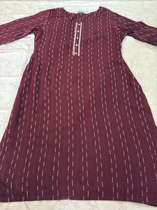 Straight Kurta- Maroon