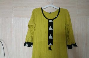 Lime Green Anarkali Dress For Women