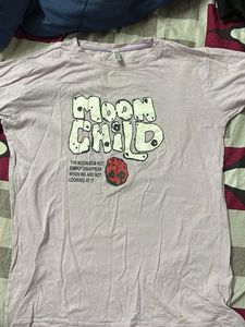Moon child print oversized tshirt